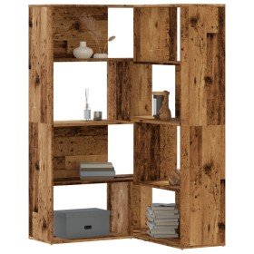 Estantería de esquina 4 niveles madera envejecida 85x85x140 cm en Librerías y estanterías | Comprar online en Foru.es