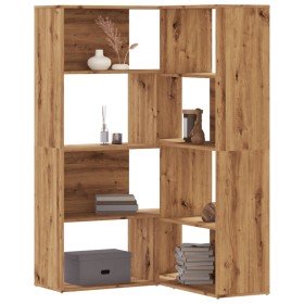 Estantería esquina 4 niveles madera roble artisan 85x85x140 cm en Librerías y estanterías | Comprar online en Foru.es