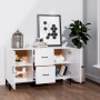 Aparador de madera de ingeniería blanco brillante 100x36x60 cm de vidaXL, Aparadores - Ref: Foro24-812525, Precio: 96,01 €, D...