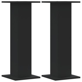 Soportes de plantas 2 uds madera ingeniería negro 30x30x80 cm en Soportes para macetas | Comprar online en Foru.es
