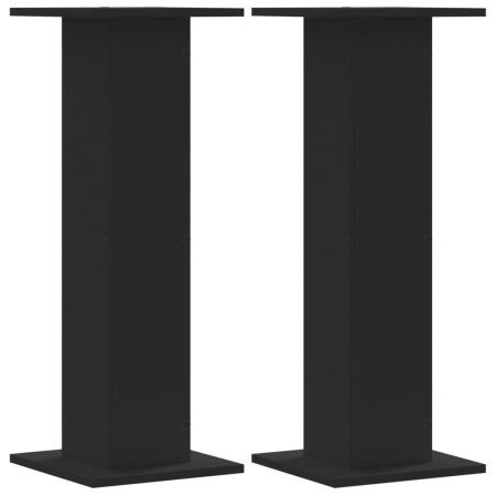 Soportes de plantas 2 uds madera ingeniería negro 30x30x80 cm en Soportes para macetas | Comprar online en Foru.es