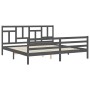 Estructura de cama con cabecero madera maciza gris 200x200 cm de vidaXL, Camas y somieres - Ref: Foro24-3194983, Precio: 170,...