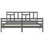 Estructura de cama con cabecero madera maciza gris 200x200 cm de vidaXL, Camas y somieres - Ref: Foro24-3194983, Precio: 170,...