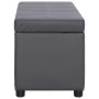 Banco con espacio de almacenaje 116 cm cuero sintético gris en Bancos para recibidores y almacenamiento | Comprar online en Foru