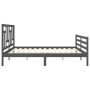 Estructura de cama con cabecero madera maciza gris 200x200 cm de vidaXL, Camas y somieres - Ref: Foro24-3194983, Precio: 170,...