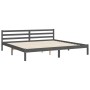 Estructura de cama con cabecero madera maciza gris 200x200 cm de vidaXL, Camas y somieres - Ref: Foro24-3194983, Precio: 170,...