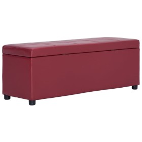 Banco con espacio de almacenaje 116 cm piel sintética rojo vino en Bancos para recibidores y almacenamiento | Comprar online en 