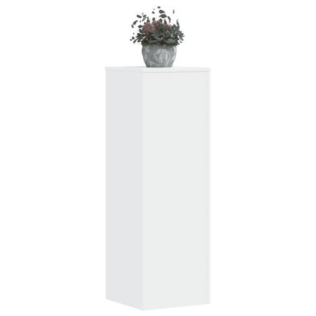 Soportes de plantas 2 uds madera ingeniería blanco 33x33x100 cm en Soportes para macetas | Comprar online en Foru.es