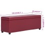 Banco con espacio de almacenaje 116 cm piel sintética rojo vino en Bancos para recibidores y almacenamiento | Comprar online en 