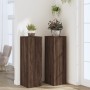 Soportes para plantas 2 uds madera marrón roble 33x33x100 cm en Soportes para macetas | Comprar online en Foru.es