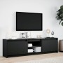 Mueble de TV con LED madera de ingeniería negro 180x34x50 cm en Muebles TV | Comprar online en Foru.es