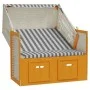 Silla playa Strandkorb dosel ratán sintético madera blanco gris de vidaXL, Tumbonas - Ref: Foro24-318654, Precio: 206,32 €, D...