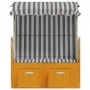 Silla playa Strandkorb dosel ratán sintético madera blanco gris de vidaXL, Tumbonas - Ref: Foro24-318654, Precio: 206,32 €, D...