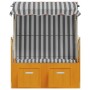 Silla playa Strandkorb dosel ratán sintético madera blanco gris de vidaXL, Tumbonas - Ref: Foro24-318654, Precio: 221,39 €, D...