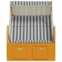 Silla playa Strandkorb dosel ratán sintético madera blanco gris de vidaXL, Tumbonas - Ref: Foro24-318654, Precio: 206,32 €, D...