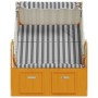Silla playa Strandkorb dosel ratán sintético madera blanco gris de vidaXL, Tumbonas - Ref: Foro24-318654, Precio: 221,39 €, D...