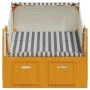 Silla playa Strandkorb dosel ratán sintético madera blanco gris de vidaXL, Tumbonas - Ref: Foro24-318654, Precio: 206,32 €, D...