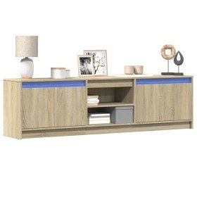 Mueble de TV LED madera de ingeniería roble Sonoma 180x34x50 cm en Muebles TV | Comprar online en Foru.es