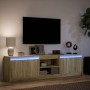 Mueble de TV LED madera de ingeniería roble Sonoma 180x34x50 cm en Muebles TV | Comprar online en Foru.es