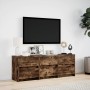 Mueble de TV LED madera ingeniería roble ahumado 140x34x50 cm en Muebles TV | Comprar online en Foru.es