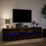 Mueble de TV LED madera ingeniería roble ahumado 180x34x50 cm en Muebles TV | Comprar online en Foru.es