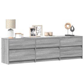 Mueble de TV con LED madera ingeniería gris Sonoma 180x34x50 cm en Muebles TV | Comprar online en Foru.es