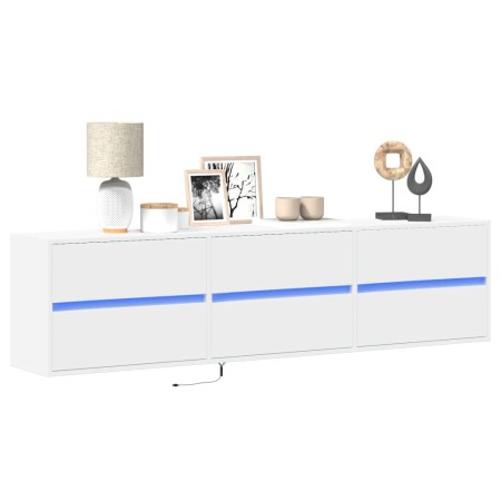 Mueble de TV de pared con LED blanco 180x31x45 cm en Muebles TV | Comprar online en Foru.es