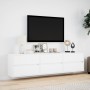 Mueble de TV de pared con LED blanco 180x31x45 cm en Muebles TV | Comprar online en Foru.es