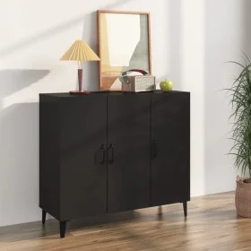 Aparador de madera de ingeniería negro 90x34x80 cm de vidaXL, Aparadores - Ref: Foro24-812502, Precio: 91,43 €, Descuento: %