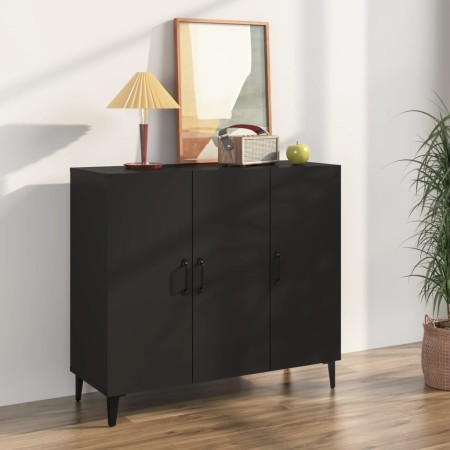 Aparador de madera de ingeniería negro 90x34x80 cm de vidaXL, Aparadores - Ref: Foro24-812502, Precio: 94,25 €, Descuento: %
