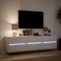 Mueble de TV de pared con LED blanco 180x31x45 cm en Muebles TV | Comprar online en Foru.es