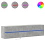 Mueble de TV de pared con LED gris hormigón 180x31x45 cm en Muebles TV | Comprar online en Foru.es