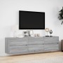 Mueble de TV de pared con LED gris Sonoma 180x31x45 cm en Muebles TV | Comprar online en Foru.es