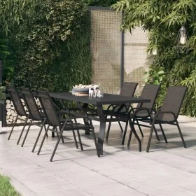 Mesa de jardín acero y vidrio negro 180x80x70 cm de vidaXL, Mesas de jardín - Ref: Foro24-318769, Precio: 188,60 €, Descuento: %