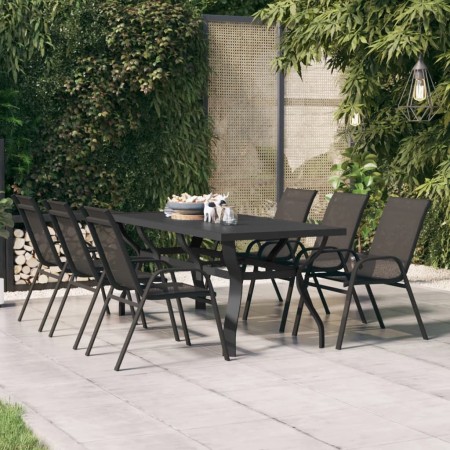 Mesa de jardín acero y vidrio negro 180x80x70 cm de vidaXL, Mesas de jardín - Ref: Foro24-318769, Precio: 191,88 €, Descuento: %