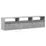 Mueble de TV de pared con LED gris hormigón 180x31x45 cm en Muebles TV | Comprar online en Foru.es