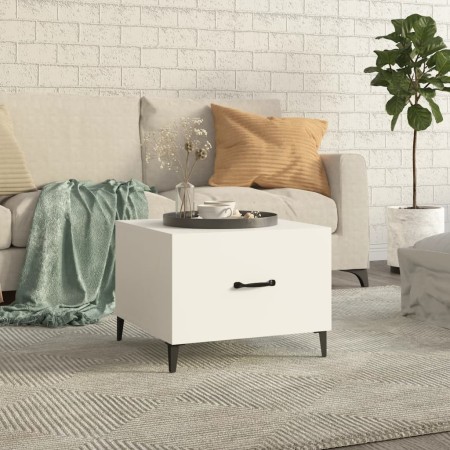 Mesa de centro con patas de metal blanco 50x50x40 cm de vidaXL, Mesas de centro - Ref: Foro24-812726, Precio: 39,10 €, Descue...