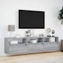 Mueble de TV de pared con LED gris Sonoma 180x31x45 cm en Muebles TV | Comprar online en Foru.es