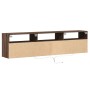 Mueble de TV de pared con LED marrón roble 180x31x45 cm en Muebles TV | Comprar online en Foru.es