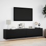 Mueble de TV de pared con LED negro 180x31x38 cm en Muebles TV | Comprar online en Foru.es