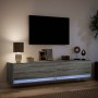 Mueble de TV de pared con LED gris Sonoma 180x31x38 cm en Muebles TV | Comprar online en Foru.es