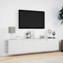 Mueble de TV de pared con luz LED blanco 180x31x39,5 cm en Muebles TV | Comprar online en Foru.es