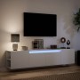 Mueble de TV de pared con luz LED blanco 180x31x39,5 cm en Muebles TV | Comprar online en Foru.es
