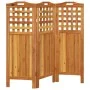 Biombo de 3 paneles de madera maciza de acacia 121,5x2x115 cm de vidaXL, Divisores de ambientes - Ref: Foro24-318546, Precio:...