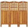 Biombo de 3 paneles de madera maciza de acacia 121,5x2x115 cm de vidaXL, Divisores de ambientes - Ref: Foro24-318546, Precio:...