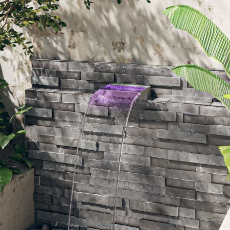 Fuente cascada con LED RGB acero inoxidable 30 cm de vidaXL, Fuentes y cascadas - Ref: Foro24-151408, Precio: 111,44 €, Descu...