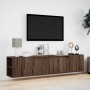 Mueble de TV de pared con luz LED marrón roble 180x31x39,5 cm en Muebles TV | Comprar online en Foru.es