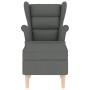 Sillón con taburete reposapiés tela gris oscuro en Sillones | Comprar online en Foru.es