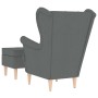 Sillón con taburete reposapiés tela gris oscuro en Sillones | Comprar online en Foru.es