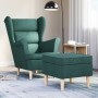 Sillón con reposapiés tela verde oscuro en Sillones | Comprar online en Foru.es